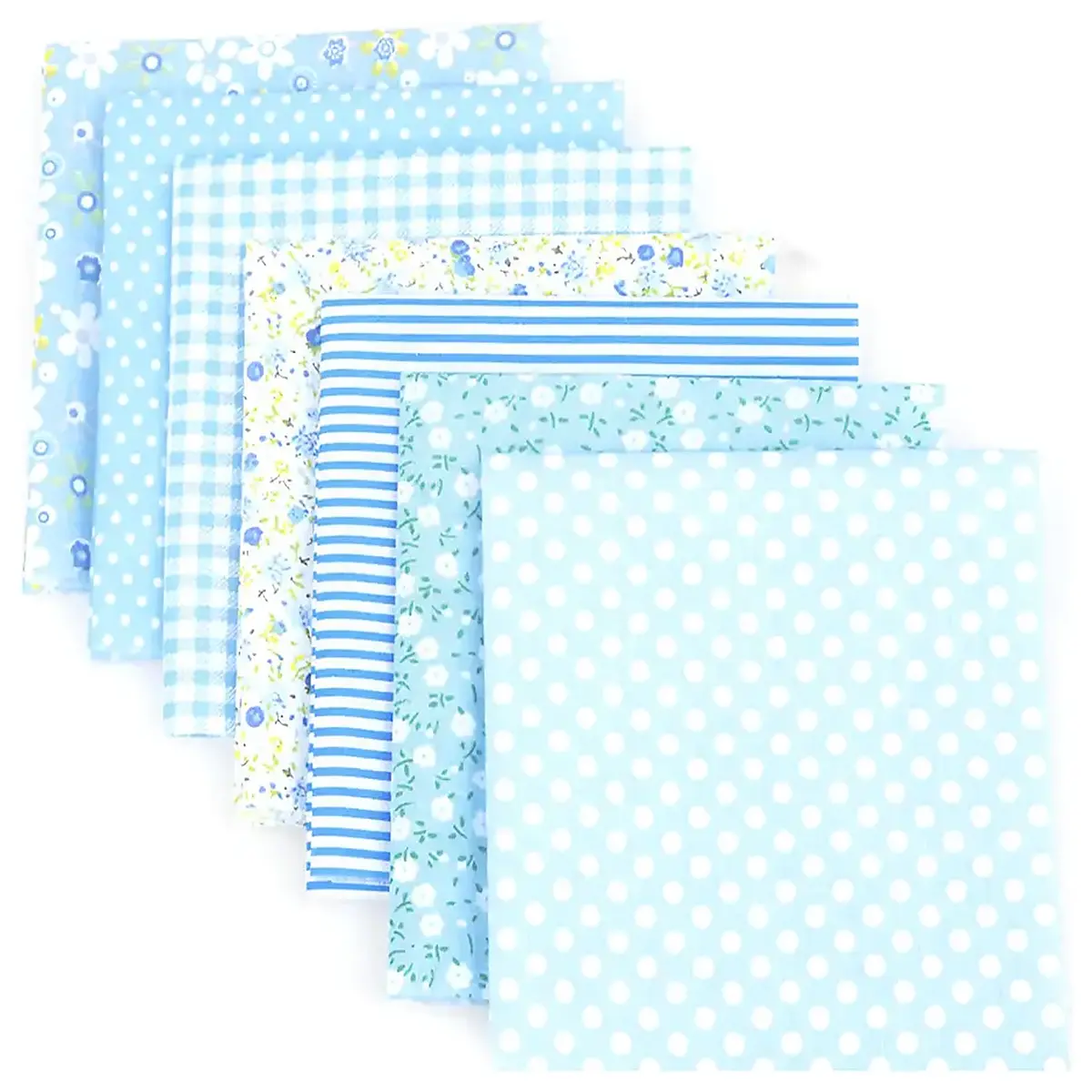 7 Pieces of Cotton with Floral Print and Floral Pattern