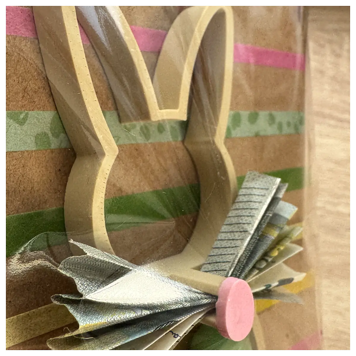 cute rabbit plush money holder with bow baby shower gift birthday present for kids piggy bank for coins adorable animal savings box novelty cash gift