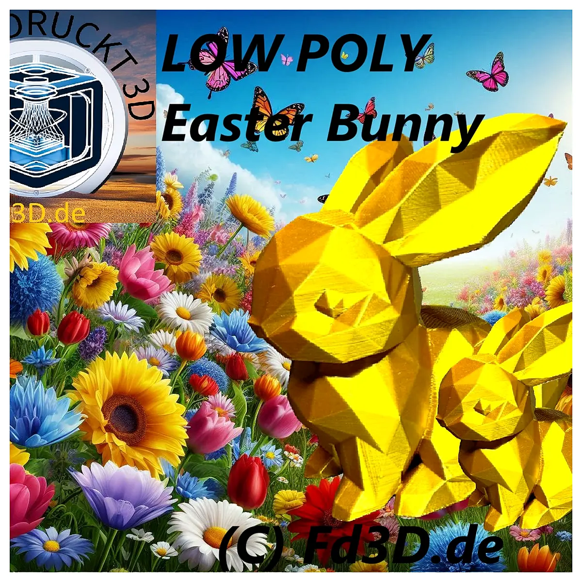low poly easter bunny decor print resin figurine spring holiday home office desk ornament cute animal statue gift