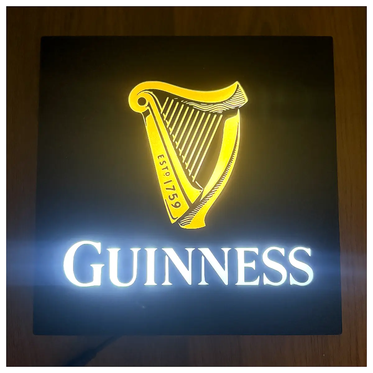 guinness beer sign light box bar decor neon glow advertising vintage pub wall hanging illumination
