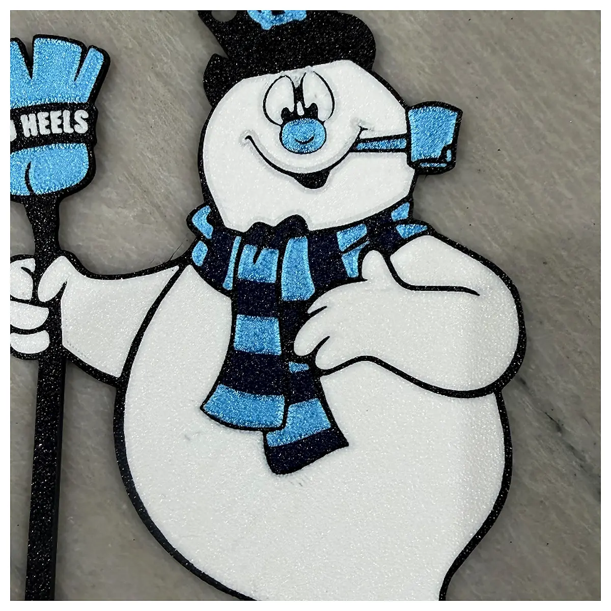 unc tar heels snowman ornament resin holiday decor team spirit christmas tree hanging figure fan gift