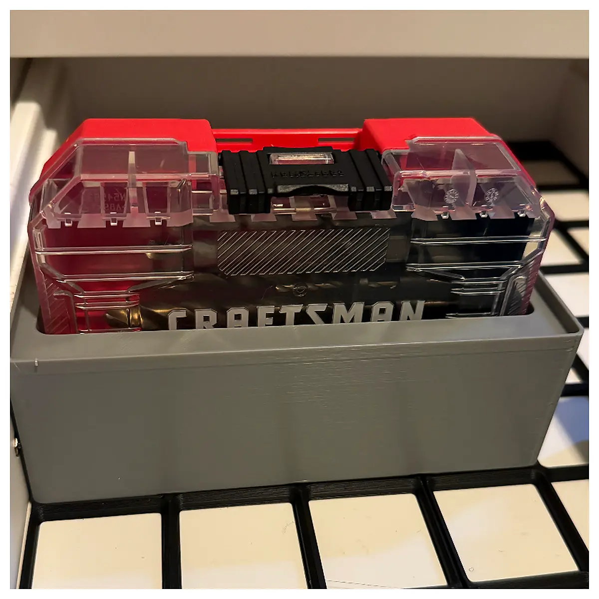 gridfinity 2x4 organizer bin for craftsman drill bits magnetic base storage for workshop tool box