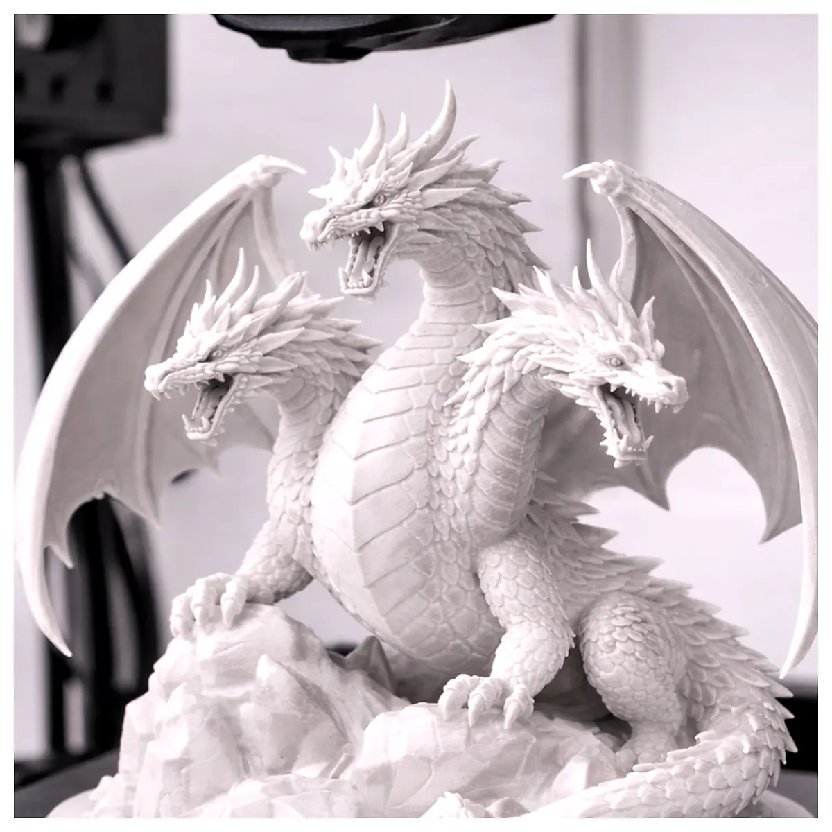 3 headed dragon statue for home decor fantasy sculpture mythical beast figurine garden ornament dark fantasy art piece collectible resin dragon