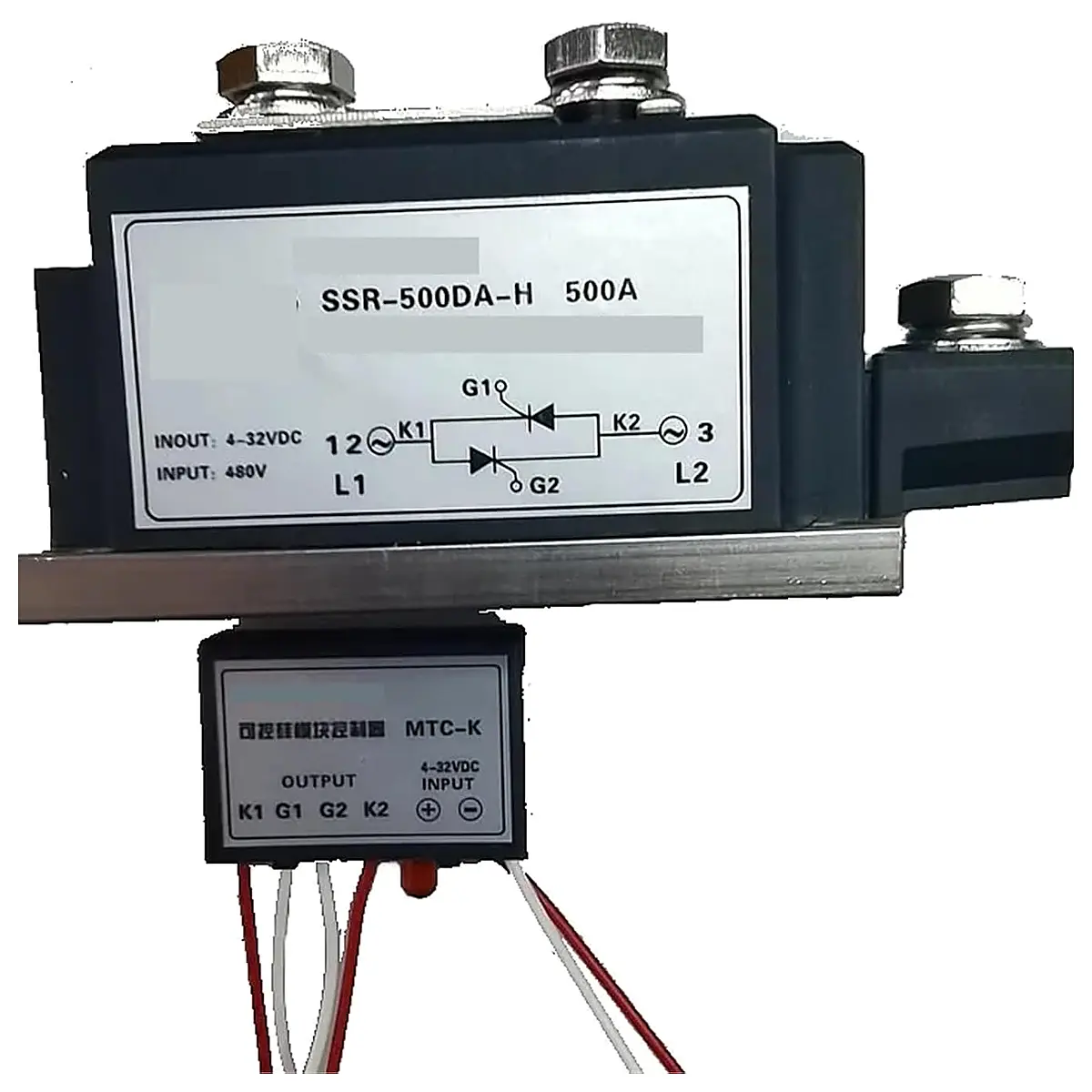 High Power Industrial Grade 500A Solid State Relay SSR 500DA H DC Control AC DC AC SSR 500DA H