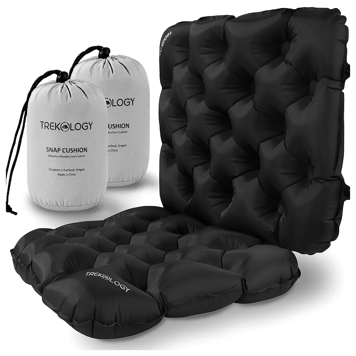 TREKOLOGY Snap Cushion Inflatable Stadium Seat Cushion for Air Travel Car