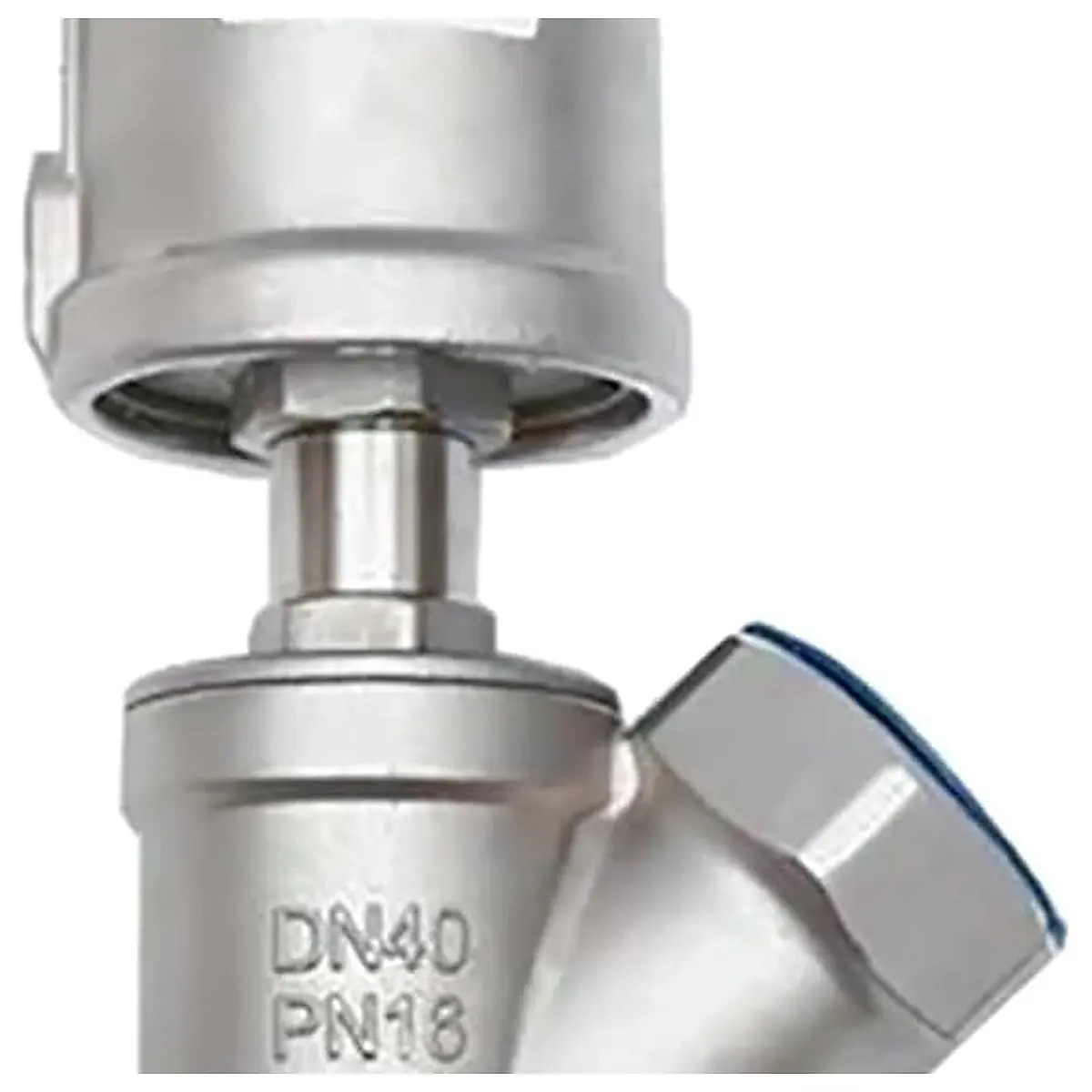 DN40 Stainless Steel Pneumatic Seat Valve 16bar Normally Closed Pneumatic Actuator Angle Seat Valves Closed Double Acting