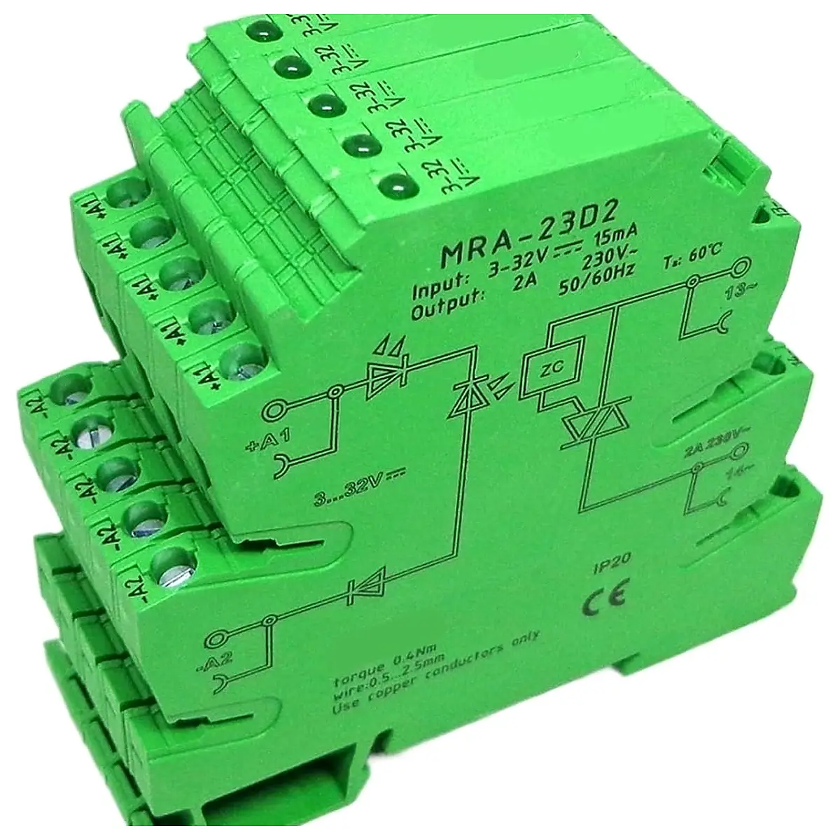5PCS MRA 23D2 Mini 6.2mm 2A Input 3 32V DC Solid State Relay Module 5PCS MRA 23D2