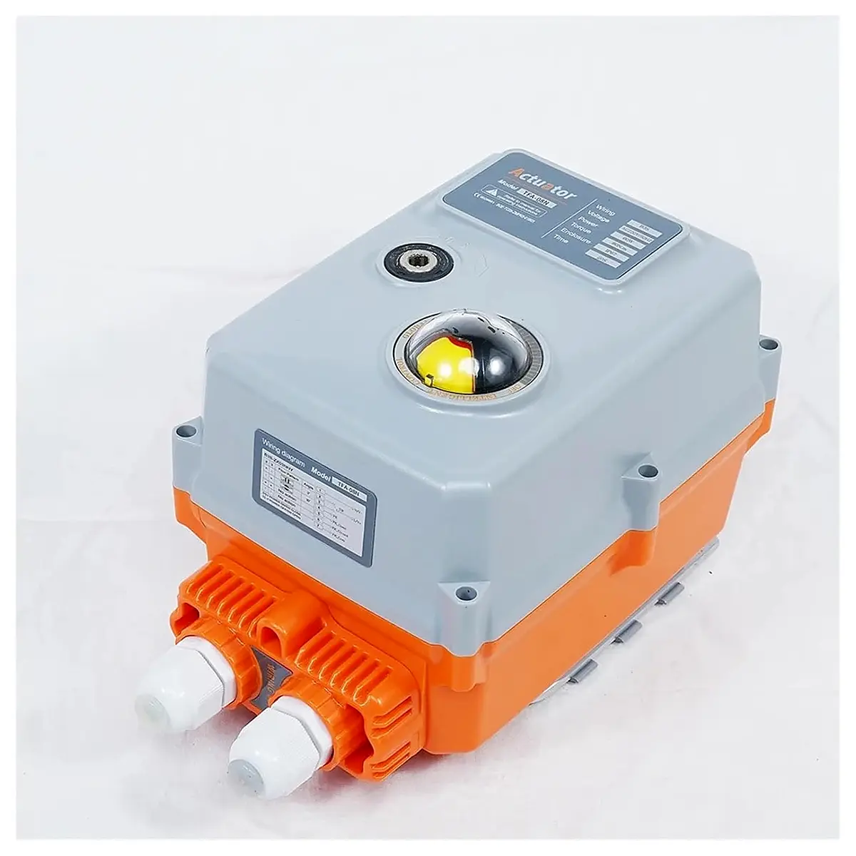 80Nm Electric Valve Actuator with ISO5211 Standard F05 F07 Valve Drive Unit Output Stem Size 17x17mm Power Off Return Wiring ADC24V B3S
