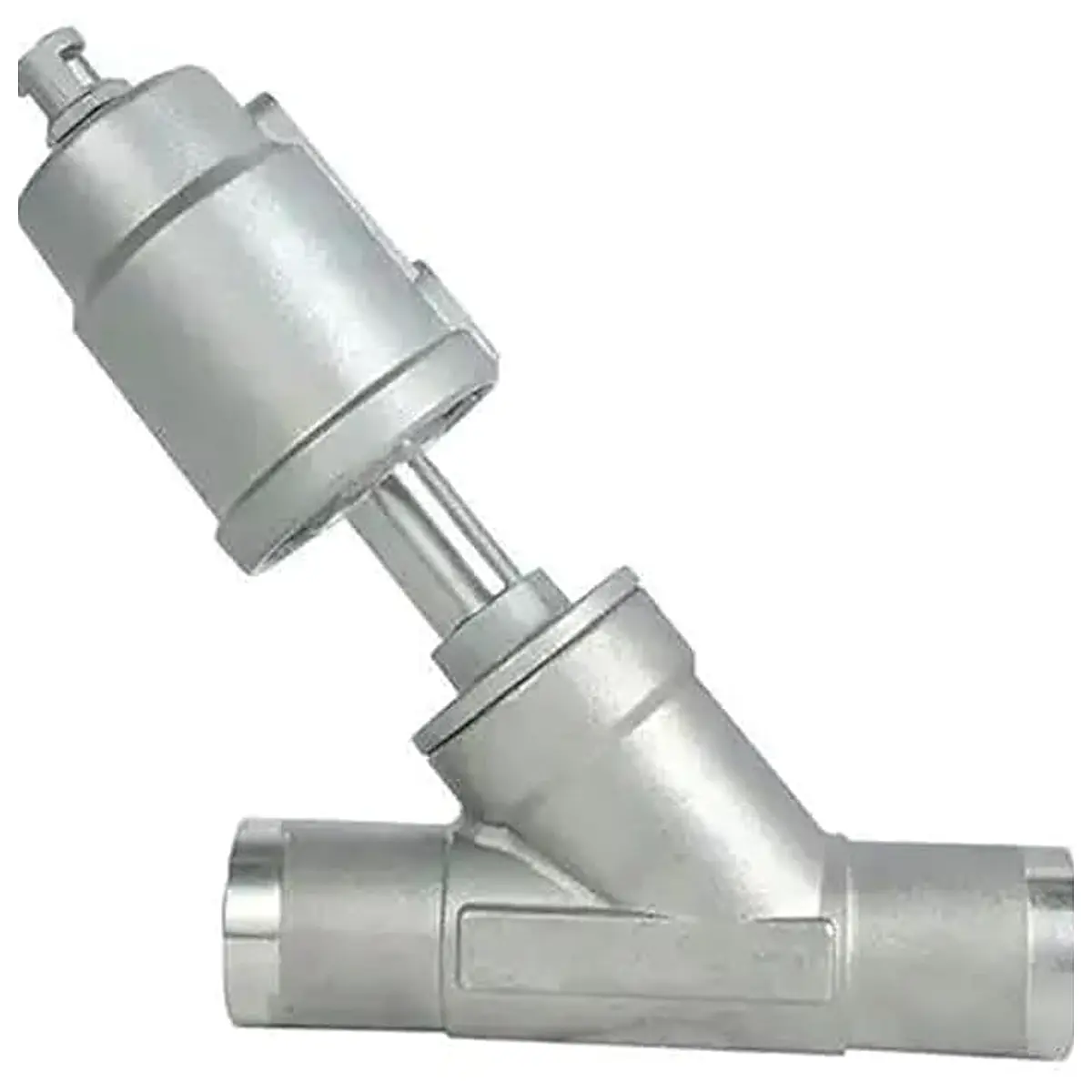DN32 Stainless Steel Pneumatic Welding Angle Seat Valve Normally Closed Steels Actuator for Steam Closed Single Acting