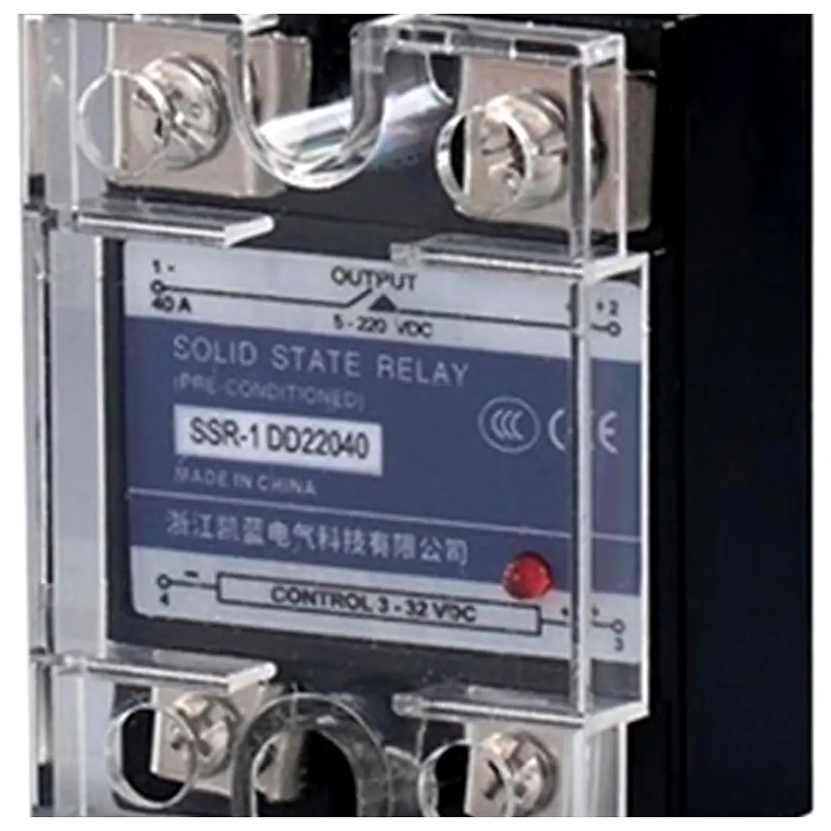 Solid State Relay SSR 10A 25A 40A 60A 80A 100A DD DA AA Single Phase 3 32VDC to 220VDC 380VAC Low Noise Excellent Heat Exchange Size DD 40A