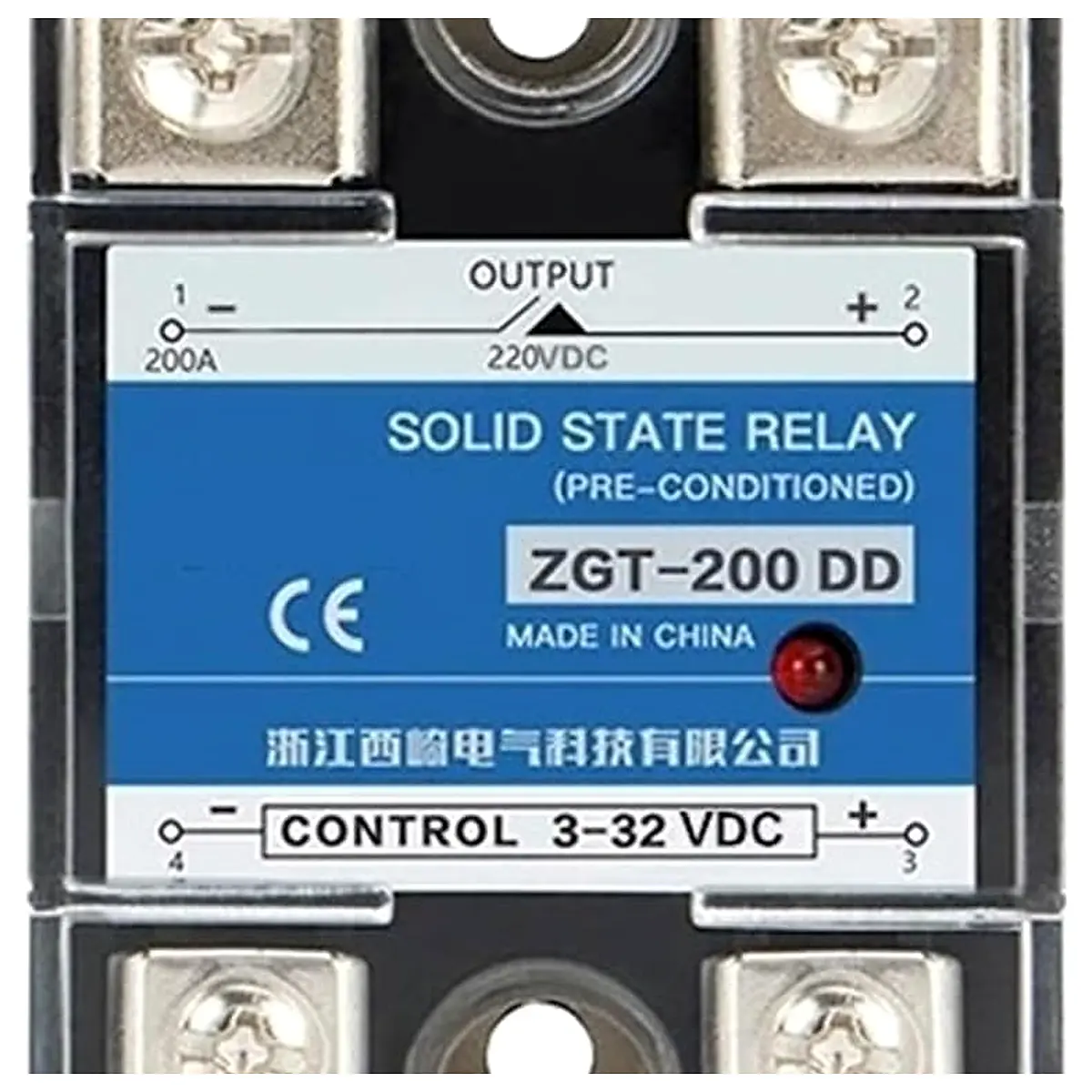 SSR 200DD 200A 220V 380V 600V High Voltage Single Phase DC Control DC Heat Sink 3 32VDC to 5 220VDC DD Solid State Relay 1 L