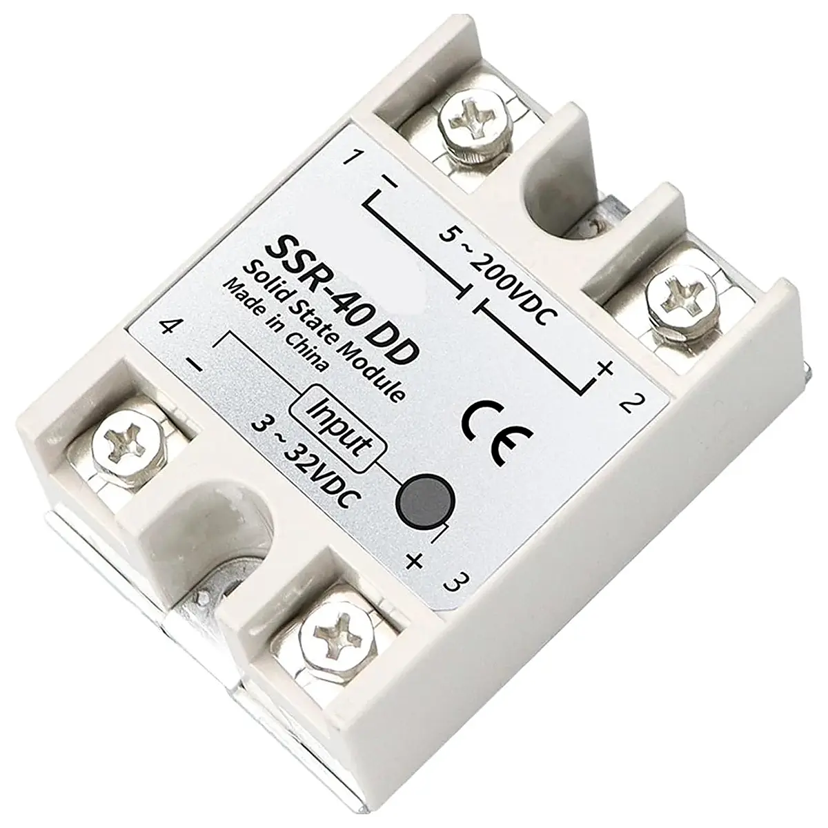 SSR 10DD 25DD 40DD DC Control White Shell Single Phase Solid State Relay Without Plastic Cover 1pc SSR 100DD