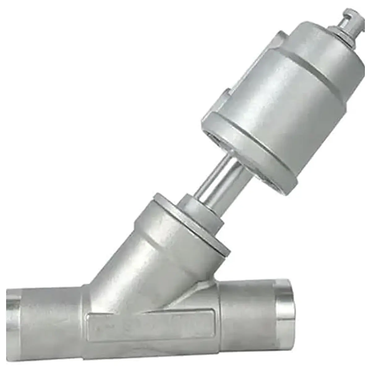 DN32 Stainless Steel Pneumatic Welding Angle Seat Valve with Actuator Normally Closed, Double Acting