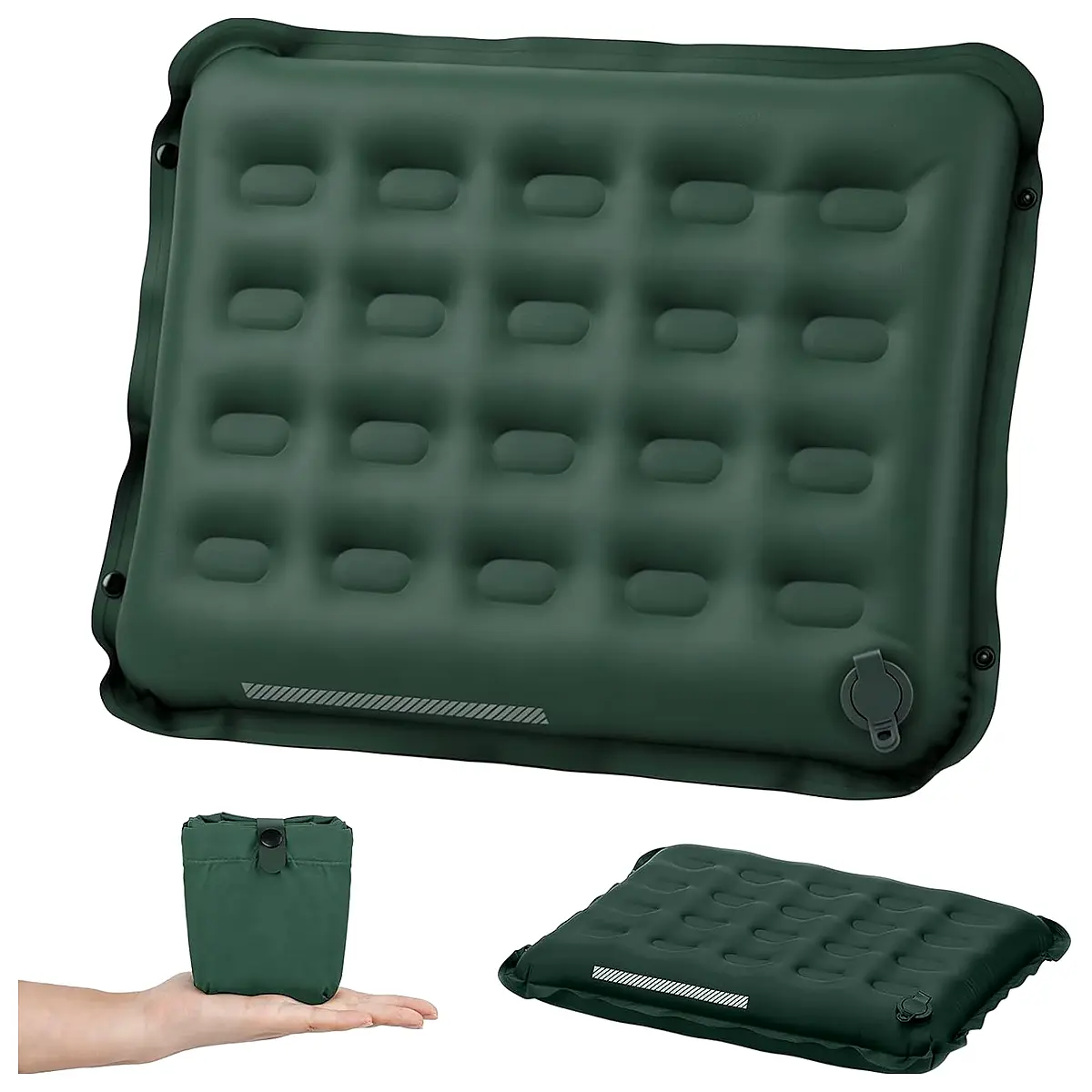 Inflatable Seat Cushion with Adjustable Firmness Dark Green