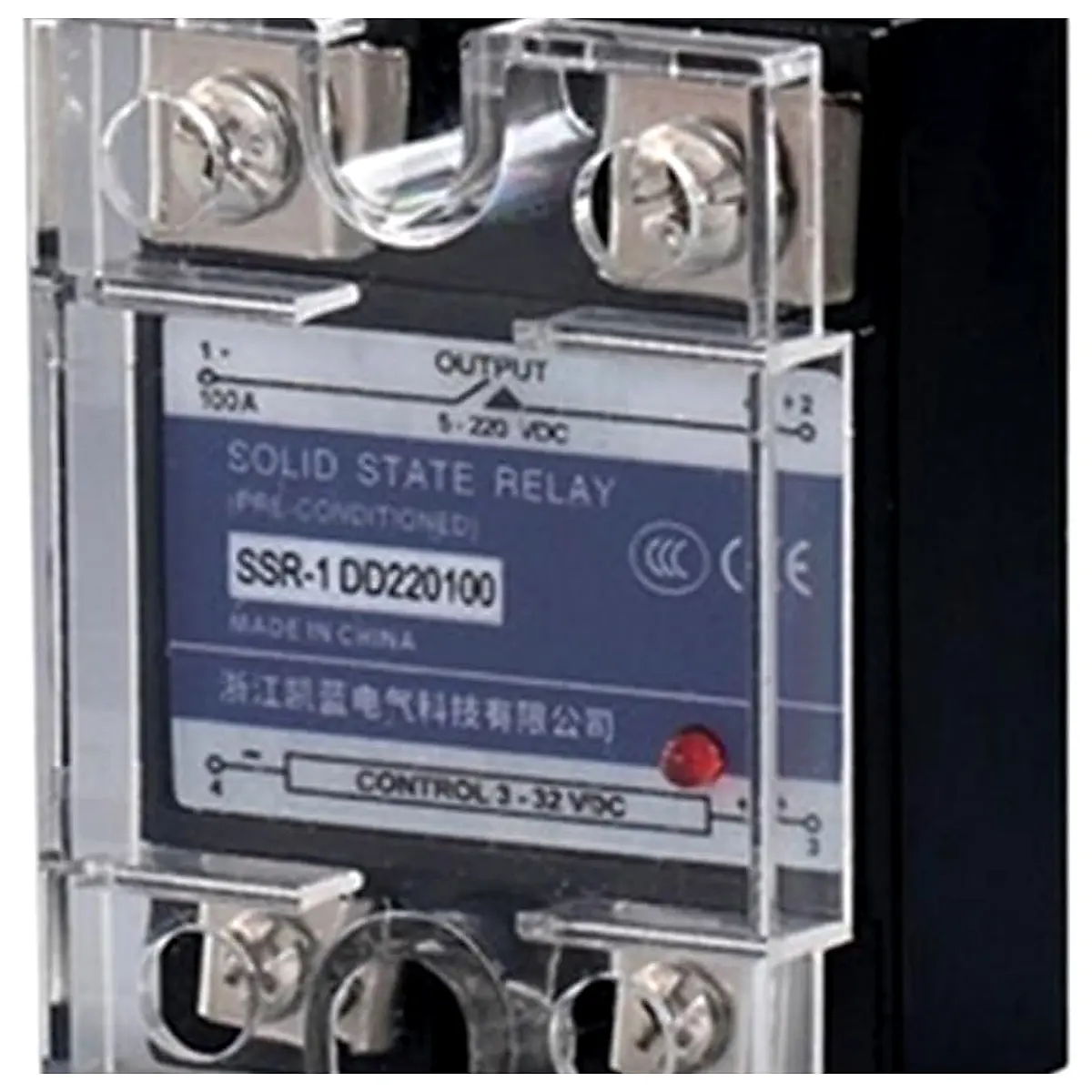 Solid State Relay SSR 10A 25A 40A 60A 80A 100A DD DA AA Single Phase 3 32VDC to 220VDC 380VAC Low Noise Excellent Heat Exchange Size DD 100A
