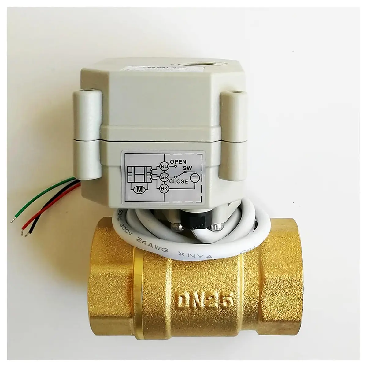 TFM25 B2 C New 2 Way Brass 1 Modulating Valve DC9V 24V 0 5V 0 10V or 4 20mA 5 Wires for Water Proportional Control NPT, OUTPUT 4 20mA 0V TO 5V
