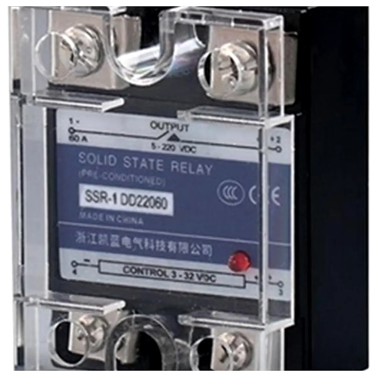 Solid State Relay SSR 10A 25A 40A 60A 80A 100A DD DA AA Single Phase 3 32VDC to 220VDC 380VAC Low Noise Excellent Heat Exchange Size DD 60A