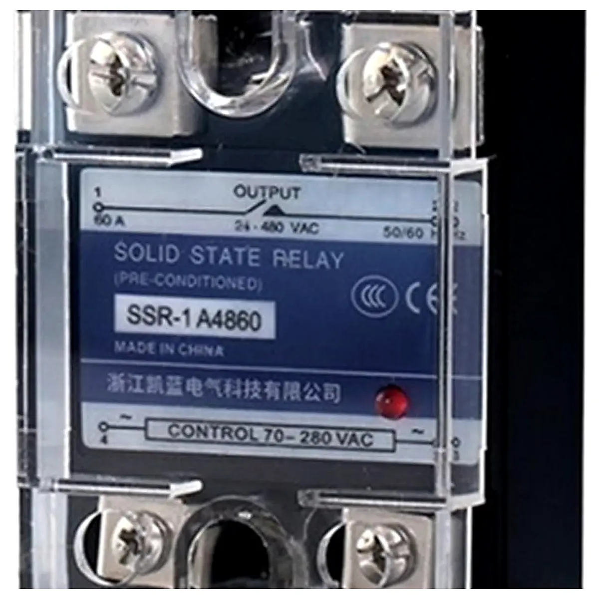 Solid State Relay SSR 10A 25A 40A 60A 80A 100A DD DA AA Single Phase 3 32VDC to 220VDC 380VAC Low Noise Excellent Heat Exchange Size AA 60A