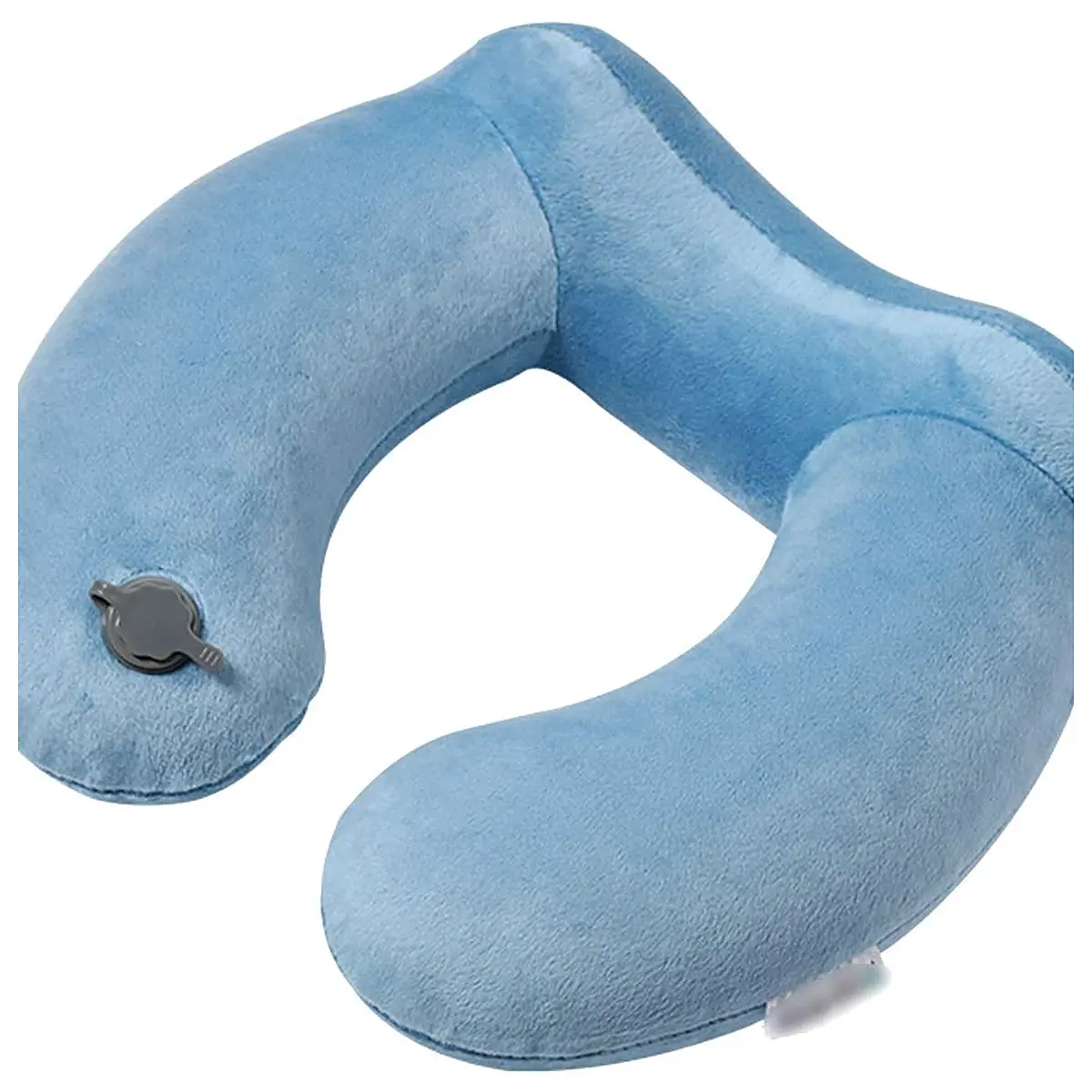 Auto Inflating Neck Travel Pillow with Earplug, Inflatable Washable Velvet for Lightweight Comfortable Support in Airplane, Car, Train, Bus