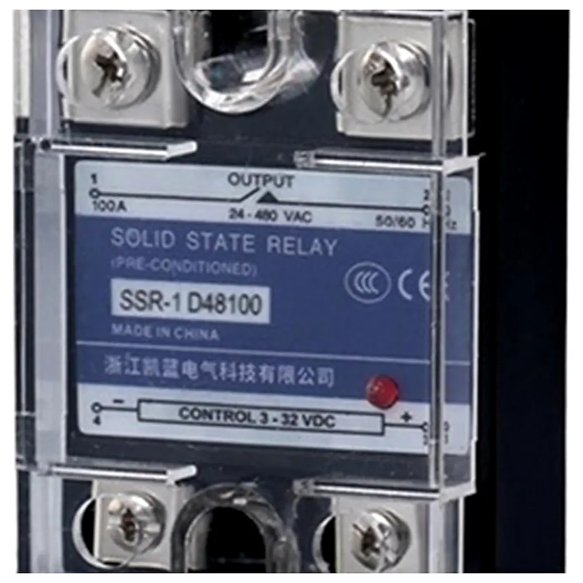 Solid State Relay SSR 10A 25A 40A 60A 80A 100A DD DA AA Single Phase 3 32VDC to 220VDC 380VAC Low Noise Excellent Heat Exchange Size DA 100A