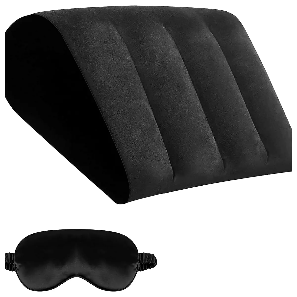 Inflatable Wedge Pillow for Sleeping and Traveling Portable Leg Elevation Pillow for Back Knee Shoulder Support, Adjustable Air Wedge Cushion with Silk Eye Mask for Airplane Camping Office Home Relax