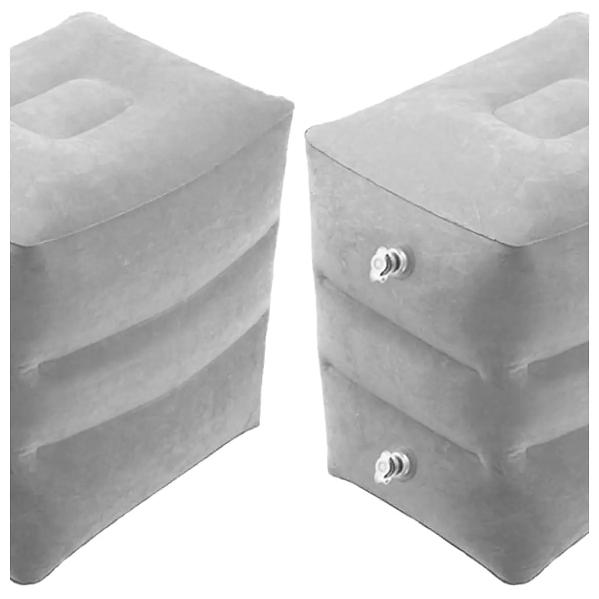 ABOOFAN Inflatable Flight Foot Rest Pillow Ergonomic Design 2 Sets Adjustable Height with Laminated Flocking Material for Enhanced Leg Relaxation, Foldable for Airplane and Train Travel