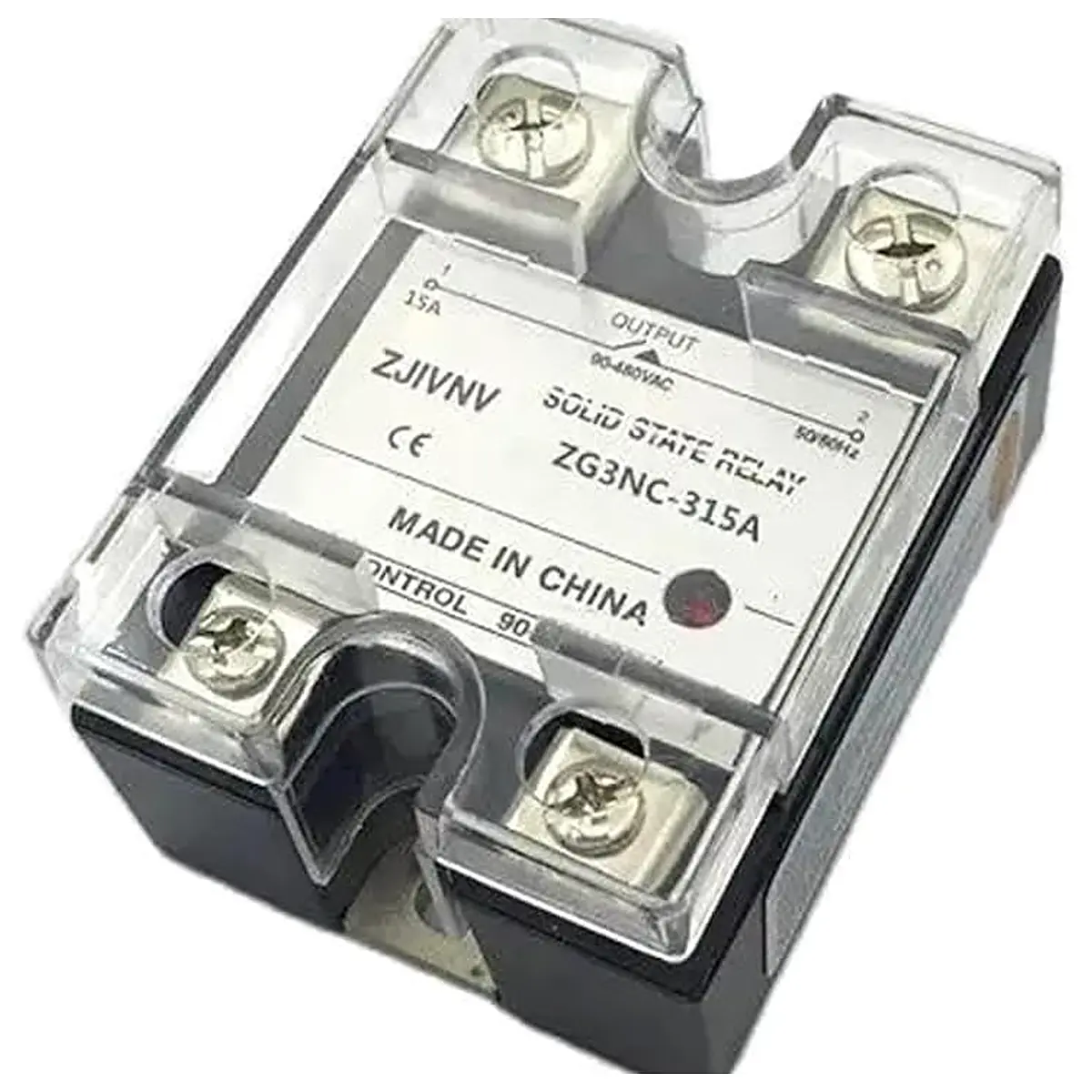 Low Power SSR 15A Single Phase Solid State Relay with Plastic Cover AC Control AC 90 280VAC to 80 250VAC ZG3NC 315A