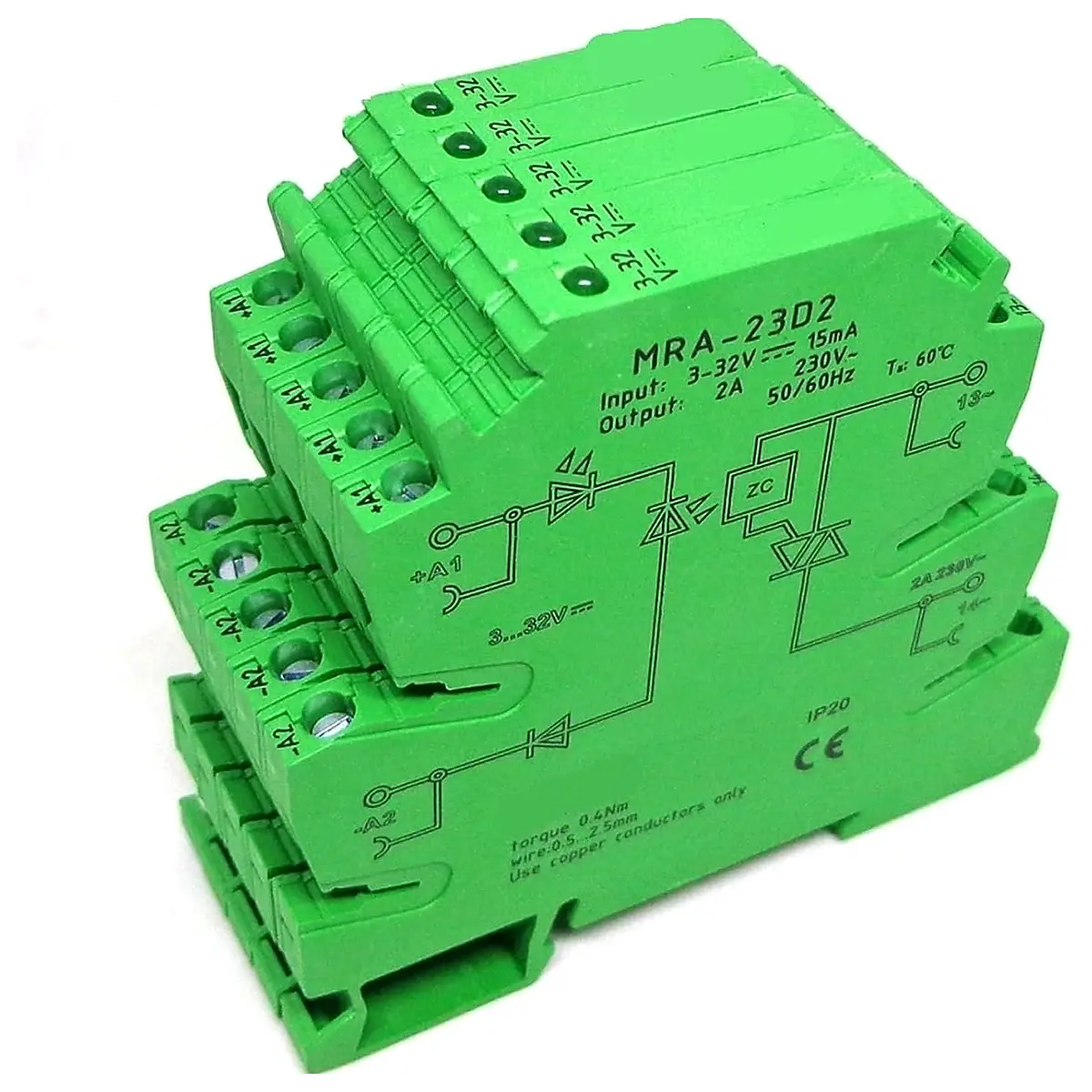 5PCS MRA 23D2 Mini 6.2mm 2A Input 3 32V DC Solid State Relay Relay Module 5PCS SSR and Base