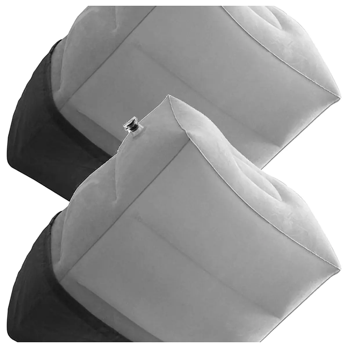 2 Sets Inflatable Airplane Travel Footrest Pillow for Legs, Adjustable Height and Rapid Inflation, Lightweight Laminated Flocking Material with Ergonomic Design for Enhanced Leg