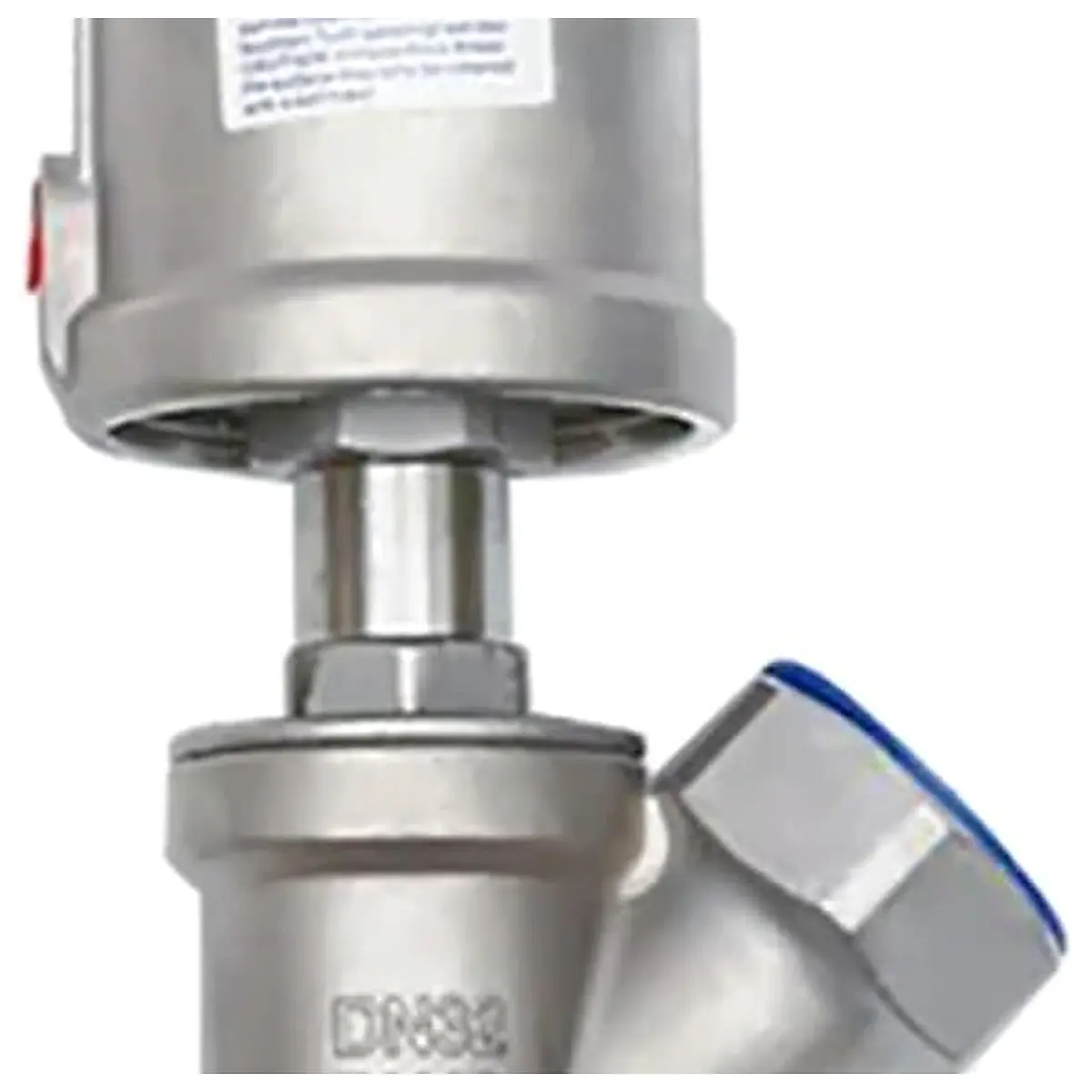 DN32 Stainless Steel Pneumatic Seat Valve 16bar Normally Closed Pneumatic Actuator Angle Seat Valves for Steam Open Single Acting