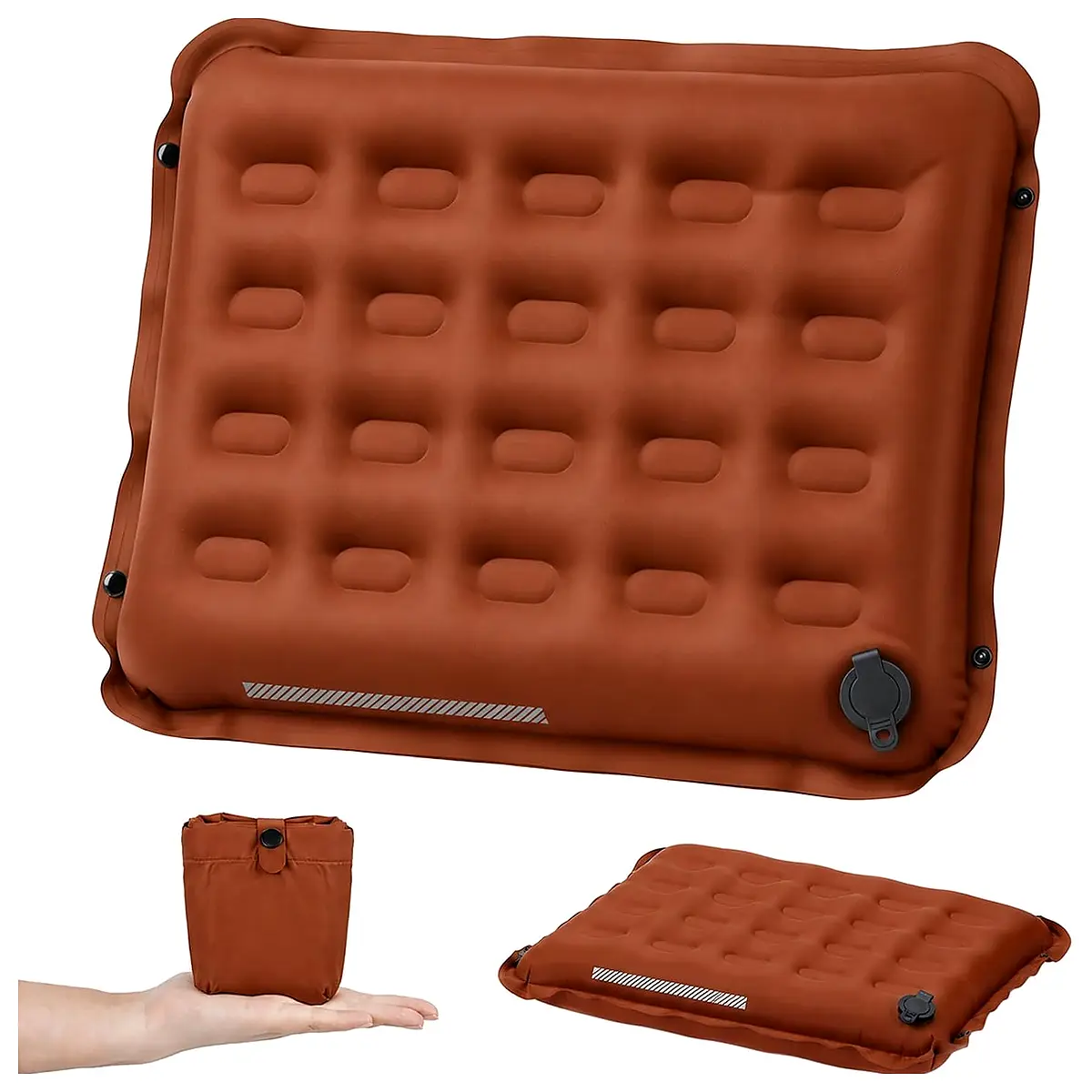 Inflatable Seat Cushion with Adjustable Firmness Orange