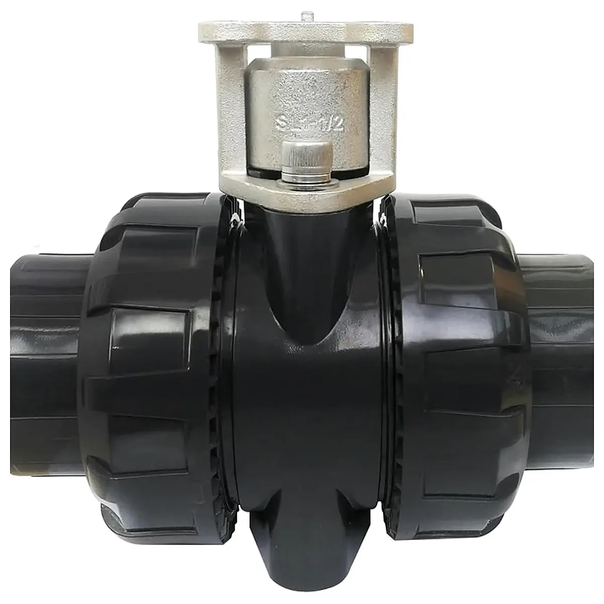 DN40 UPVC 2 Way Valve Body with Union end Glue Connection for Electric Actuator NPT
