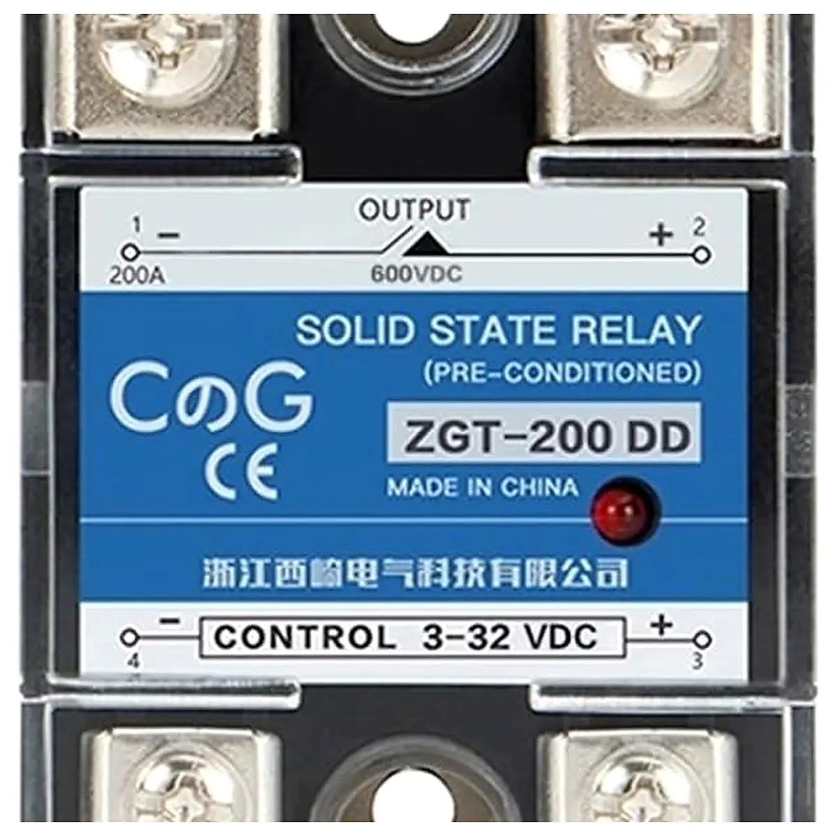 SSR 200DD 200A 220V 380V 600V High Voltage Single Phase JGX DC Control DC Heat Sink 3 32VDC to 5 220VDC DD Solid State Relay 200A 600V