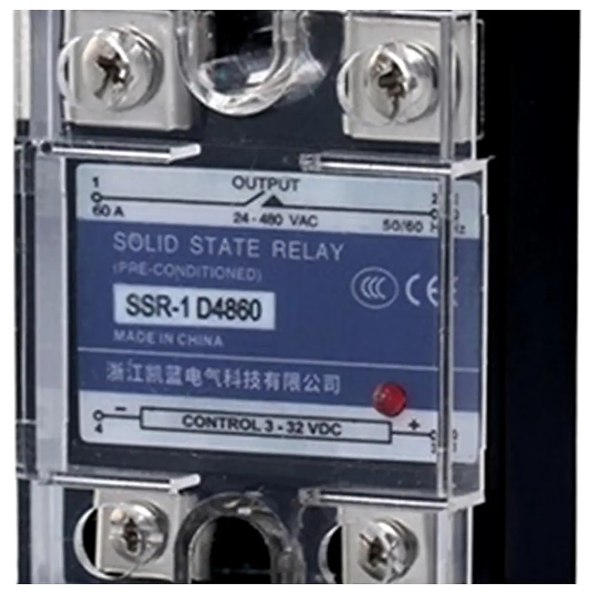 Solid State Relay SSR 10A 25A 40A 60A 80A 100A DD DA AA Single Phase 3 32VDC to 220VDC 380VAC Low Noise Excellent Heat Exchange Size DA 60A