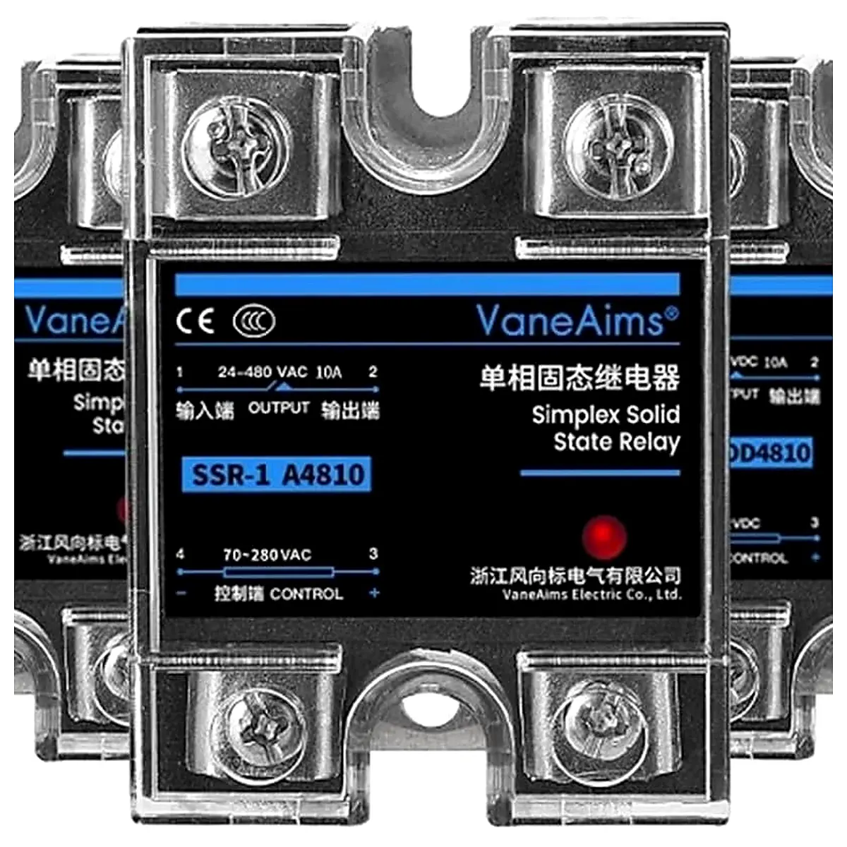 25DA 40DA 40AA Single Phase Solid State Relay 10A 25A 40A 60A 80A 100A 120A Module for Temperature Control AC Controlled AC, 10A