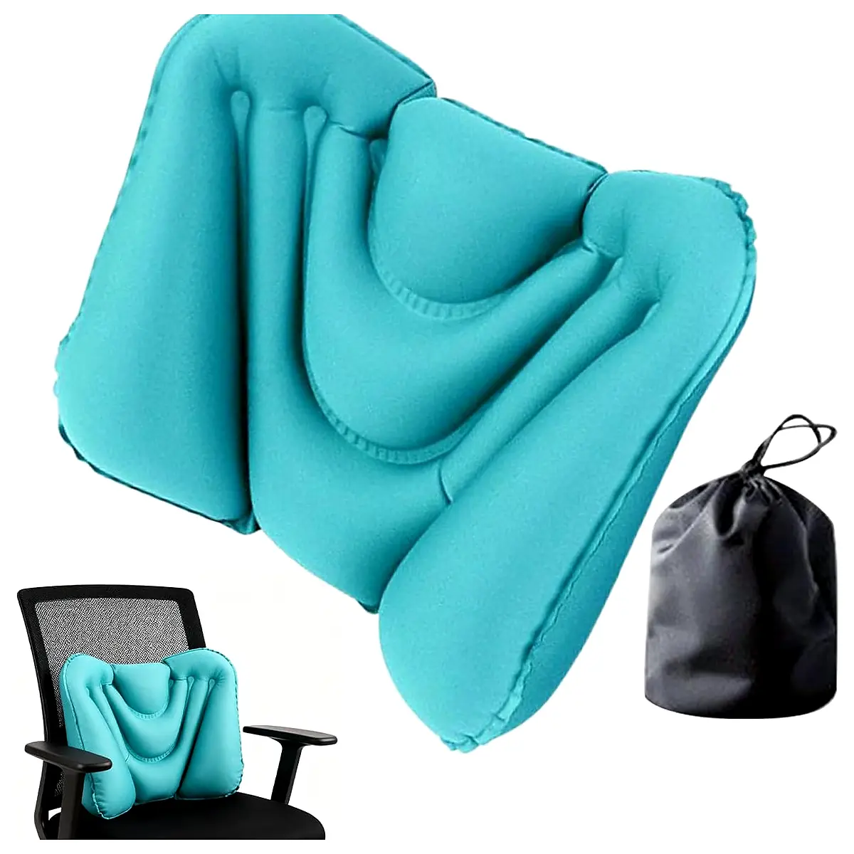 Back Support Pillow with Storage Bag Inflatable Breathable