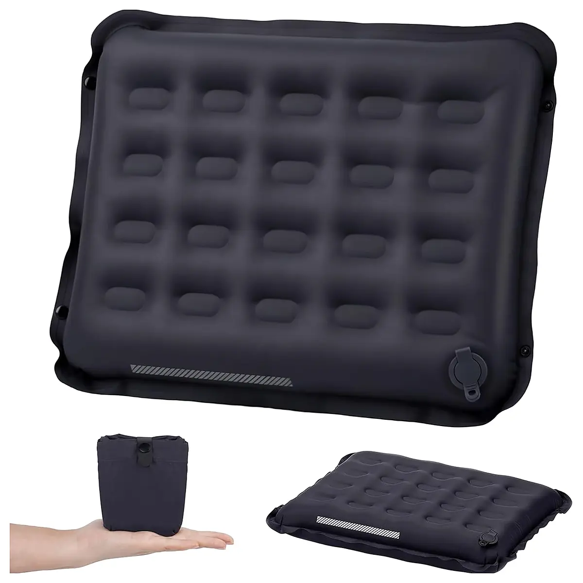 Inflatable Seat Cushion with Adjustable Firmness Dark Gray