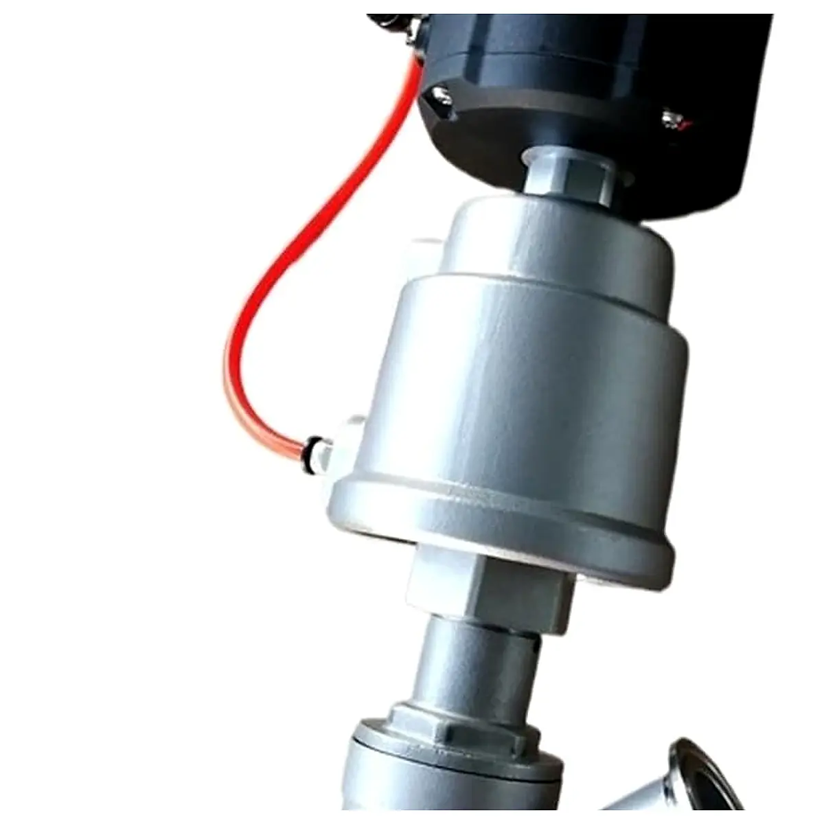 Smart pneumatic positioner for angle seat valve, intelligent valve positioner and pneumatic angle seat valve DN50, THREAD 1600