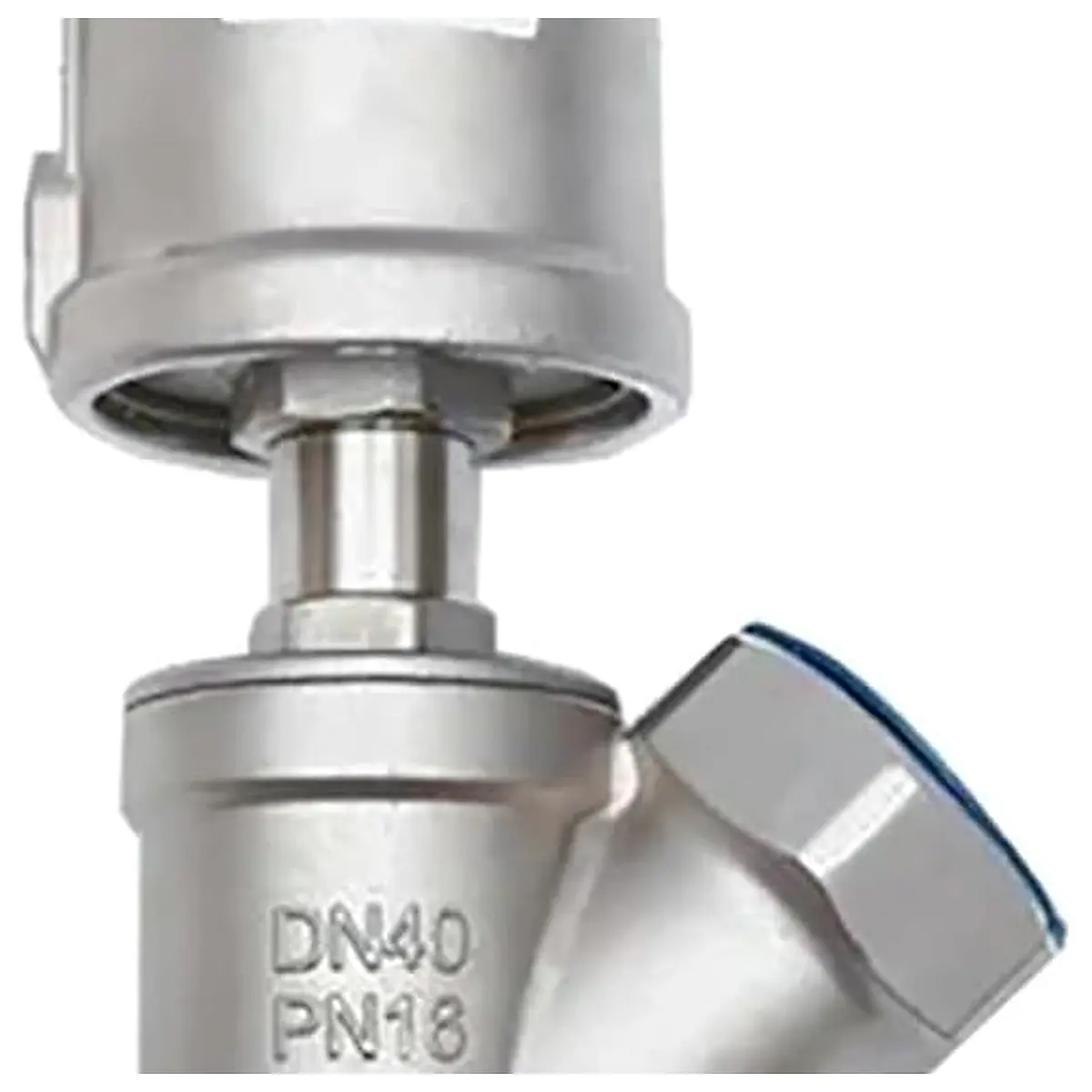 DN40 Stainless Steel Pneumatic Seat Valve 16bar Normally Closed Actuator Angle Valves Closed Double Acting