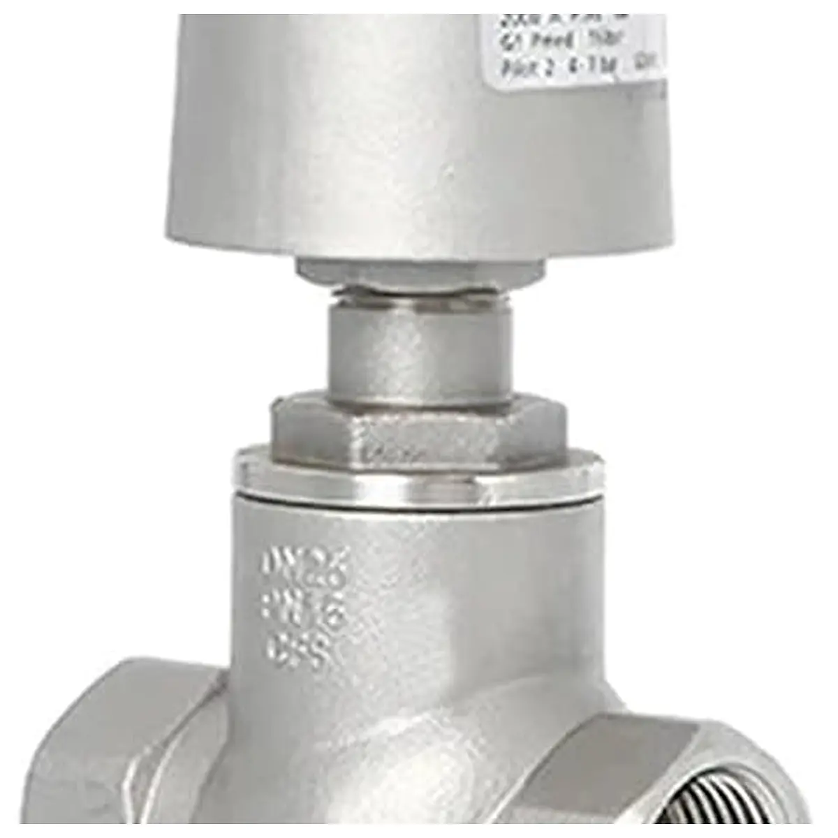 DN25 3 Way Stainless Steel Pneumatic Actuator Angle Seat Valve 16bar Normally Closed