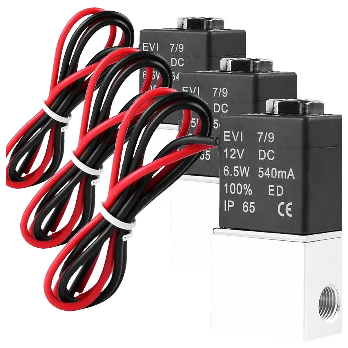 Beduan 2 Way Normally Closed DC 12V Electric Solenoid Air Valve 1 8 NPT Pack of 3