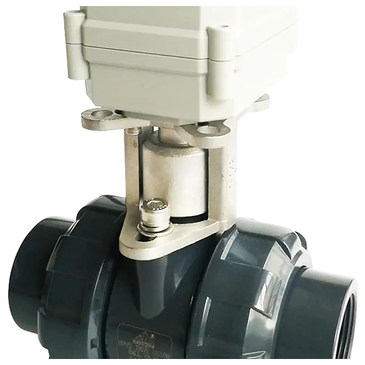 DN32 Electric Valve True Union End Normal Open Normal Close Type AC110V 230V 10NM Actuator with Signal Feedback Wires Glue End, AC CR502 Close