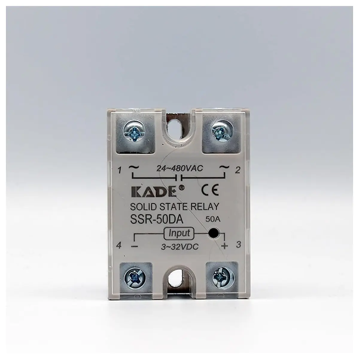 SSR 10DA 25DA 40DA 60DA DC Control AC White Shell Single Phase Solid State Relay Plastic Cover SSR 50DA