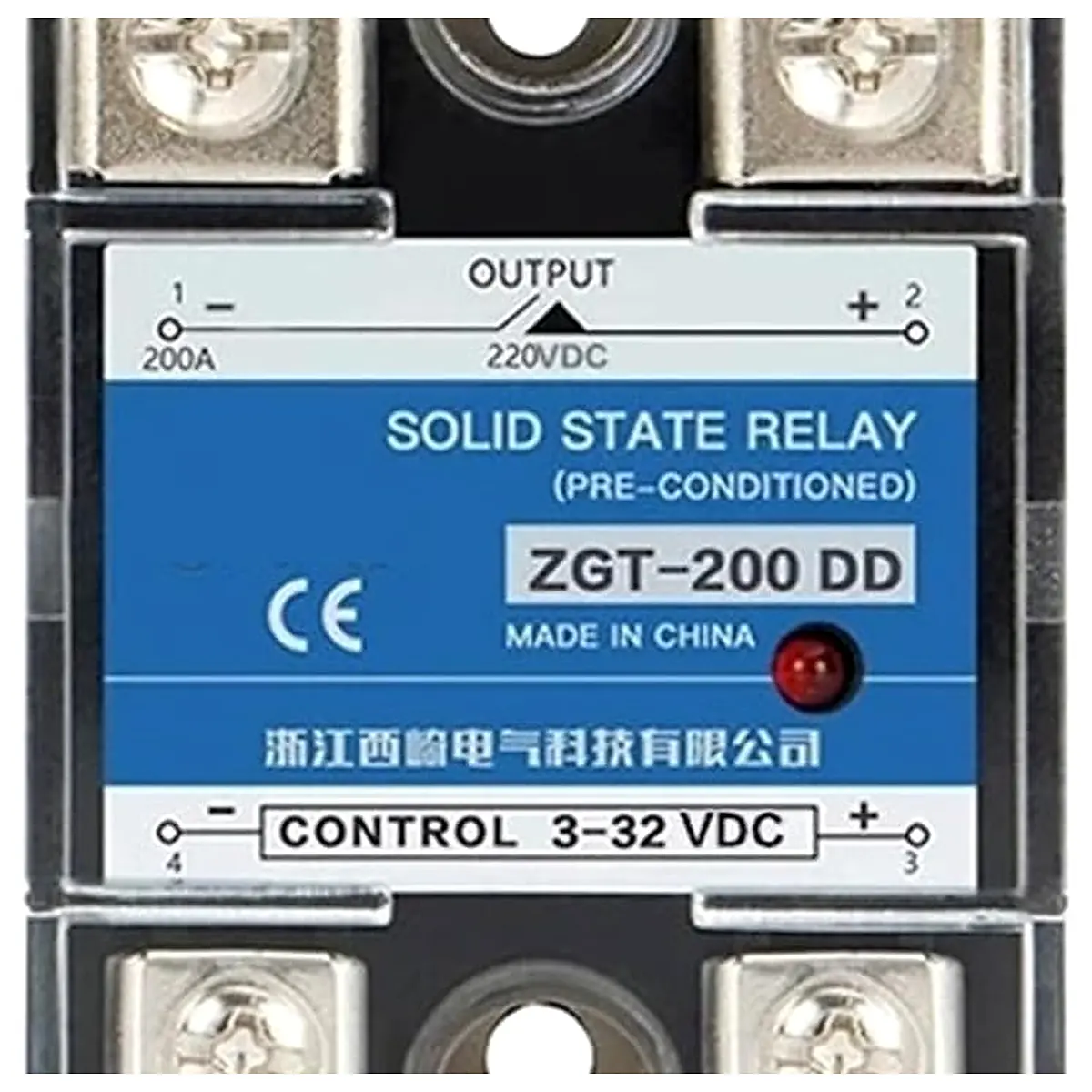 SSR 200DD 200A 220V 380V 600V High Voltage Single Phase JGX DC Control DC Heat Sink 3 32VDC to 5 220VDC DD Solid State Relay 1 L
