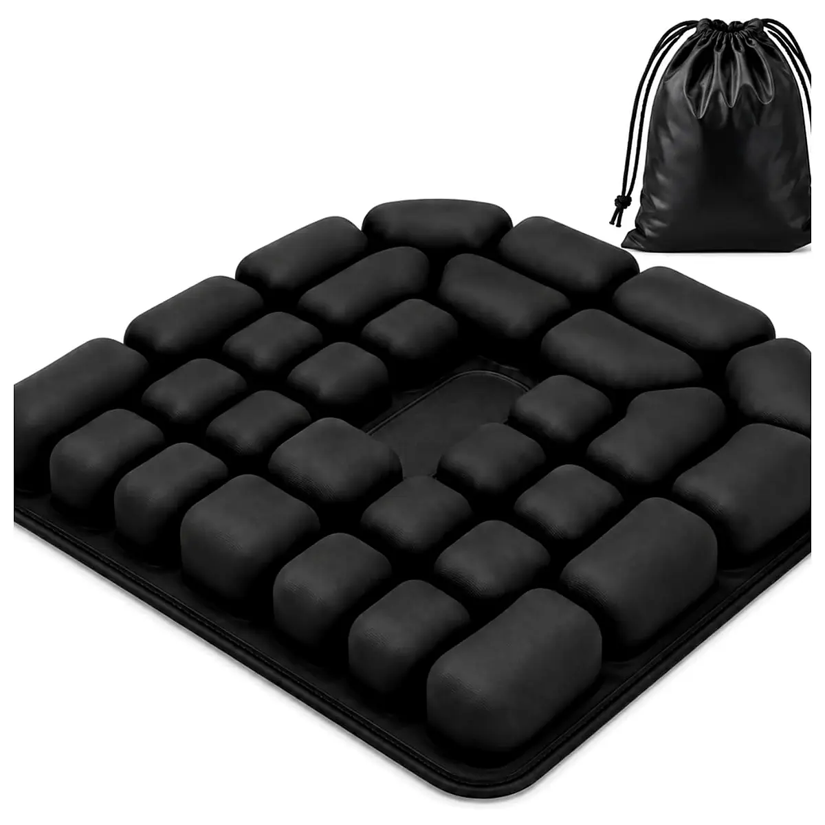 Press to Inflate Travel Seat Cushion for Coccyx Tailbone Comfort