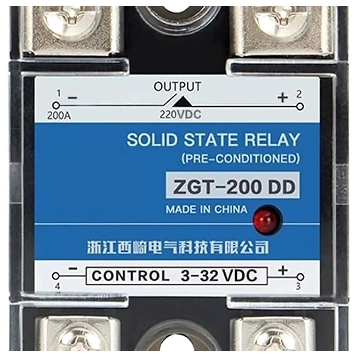 CG SSR 200DD 200A 220V 380V 600V High Voltage Single Phase JGX DC Control DC Heat Sink 3 32VDC to 5 220VDC DD Solid State Relay
