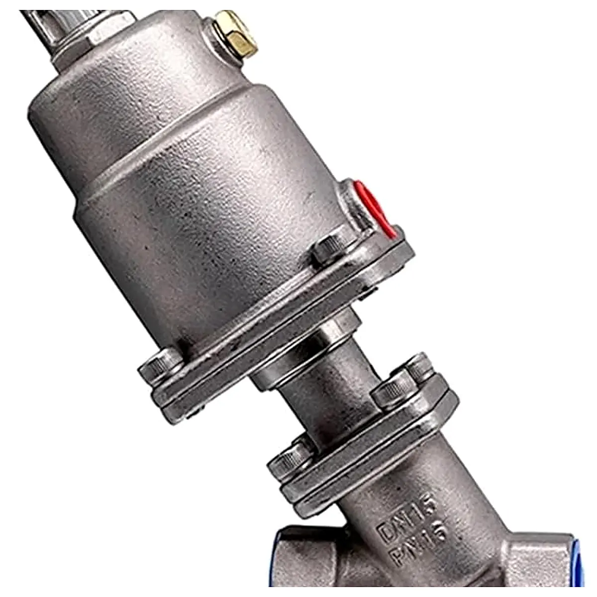 DN15 DN20 DN25 Stainless Steel Pneumatic Actuator Angle Seat Valve Pneumatic Seat Valve 16bar for Steam Normally DN32, Double Acting