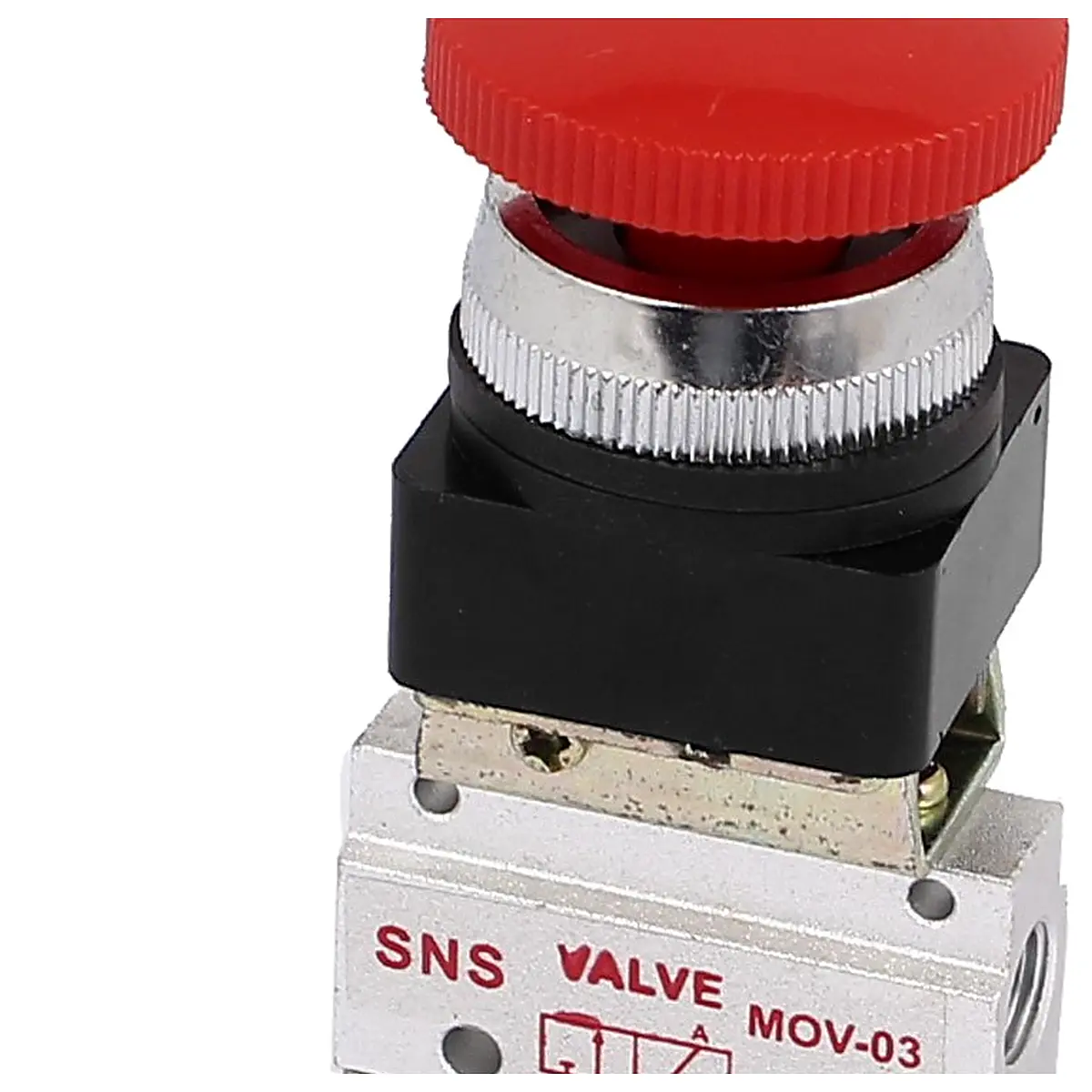 MOV 03A Mushroom Button 2 Position 3 Way Mechanical Pneumatic Valve