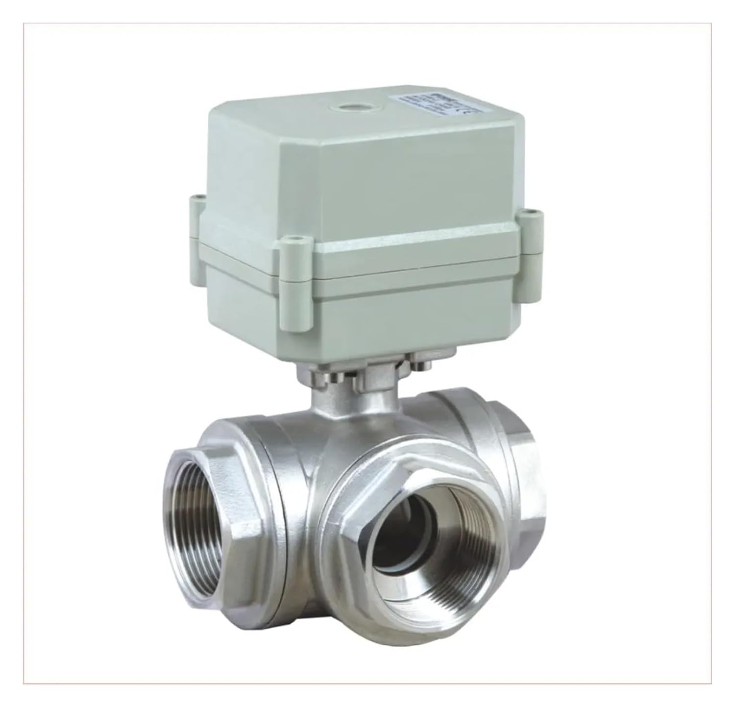 AC110V-230V 3/4/7线执行器阀门 DN20 三通 L/T型 SS304 3/4 1.0Mpa 扭矩10Nm 开关时间15秒 L型,AC-CR502